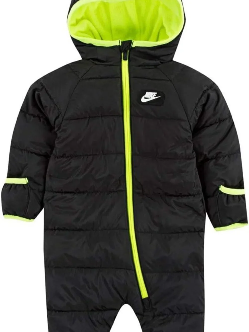 Nike | NWOT | Black One-Piece Snowsuit with Neon Yellow Trim | 6m